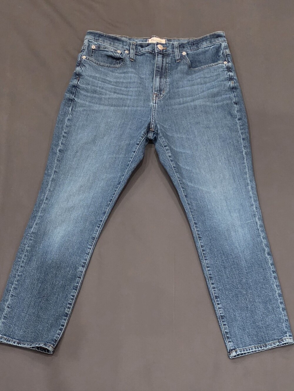 Madewell The Slim Boyjean High Rise Jeans Women's 31 Medium Wash Stretch Denim